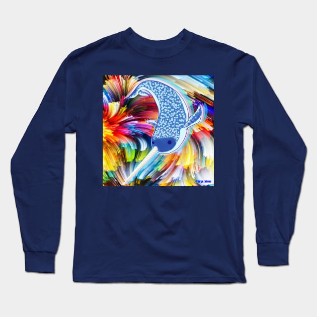 the pride and the narwal ecopop pattern Long Sleeve T-Shirt by jorge_lebeau